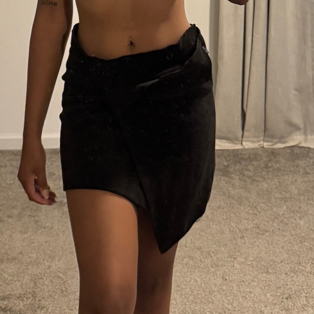Jacquemus Wrap Skirt (dark brown)